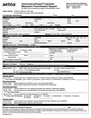Aetna Golimumab Precertification Form