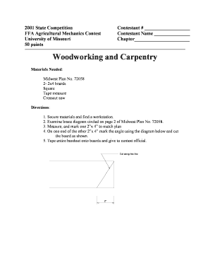 FFA Agricultural Mechanics Contest Form