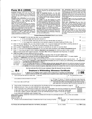 Form W-4 (2006) Employee's Withholding Allowance Certificate