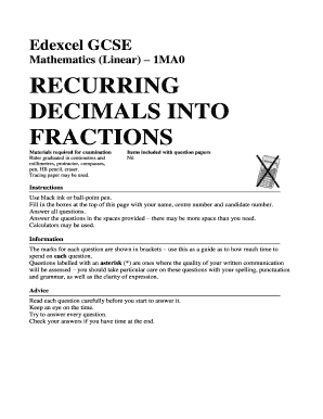 GCSE Mathematics Exam