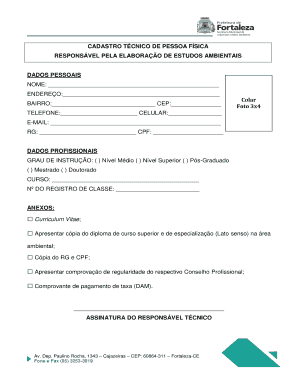 Cadastro Técnico de Pessoa Física