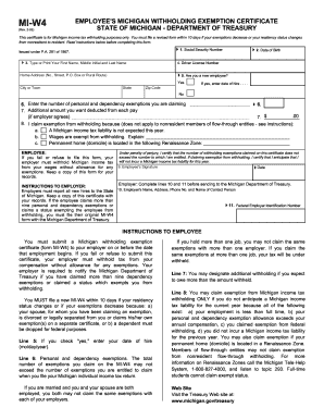 Michigan Withholding Exemption Certificate