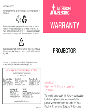 Mitsubishi Projector Warranty