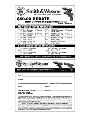 Smith & Wesson Pistol Promotion Rebate Form