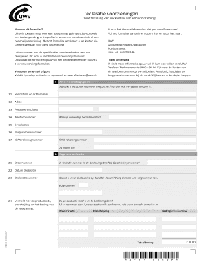 Declaratie voorzieningen