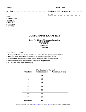 Kenya Certificate of Secondary Education Chemistry Paper 2