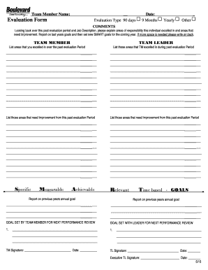 Employee Performance Evaluation Form