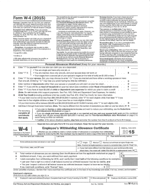 Form W-4 (2015) Employee's Withholding Allowance Certificate