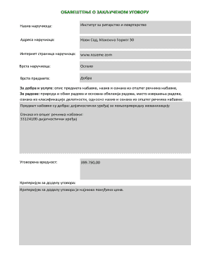 Notice of Awarded Contract