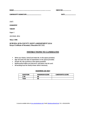 Kenya Certificate of Secondary Education Chemistry Exam