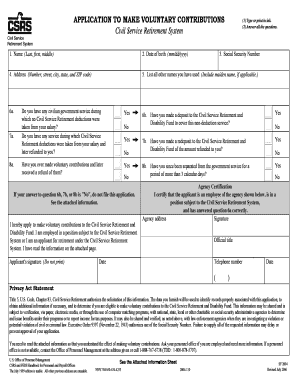 Civil Service Retirement System Voluntary Contribution Application