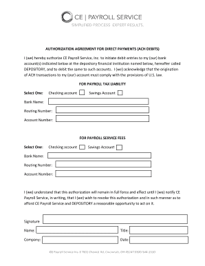 ACH Debit Authorization Agreement