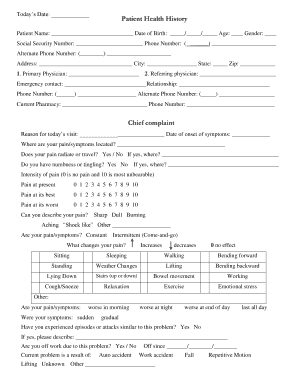 Patient Health History Form