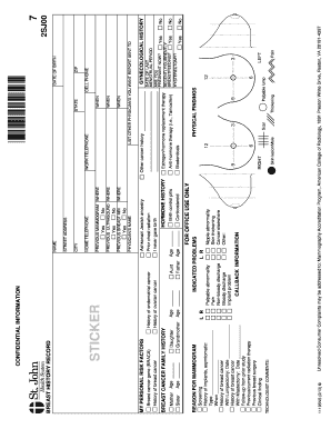 Breast History Record Form