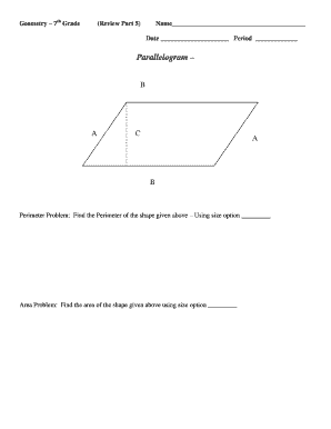 Geometry Parallelogram Worksheet
