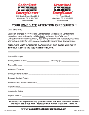 PA Workers' Compensation Insurance Form