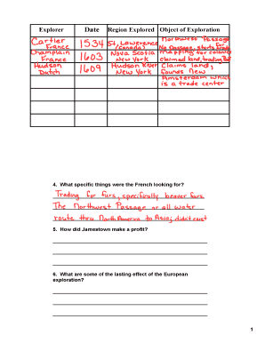 History Exploration Worksheet