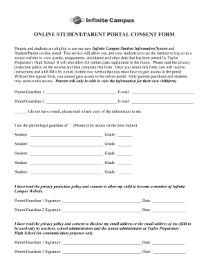 Student/Parent Portal Consent Form