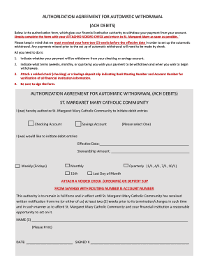 Authorization Agreement for Automatic Withdrawal (ACH Debits)