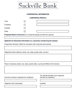 Corporate Account Opening Form