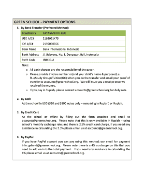 Green School Payment Options