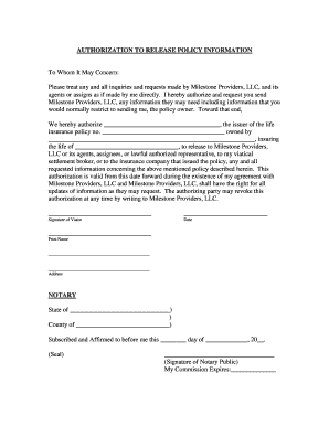 Authorization to Release Policy Information