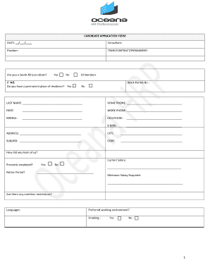 Candidate Application Form