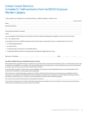 DEECD Employee Self-Nomination Form