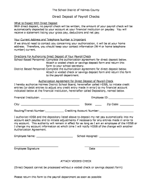 Direct Deposit Authorization Form
