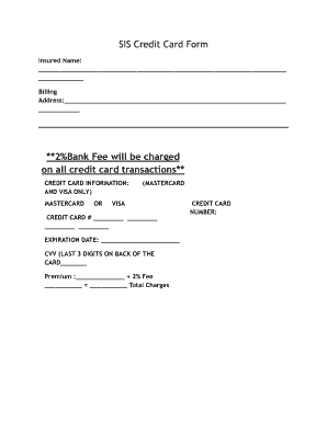 SIS Credit Card Payment Form