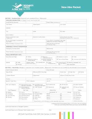 New Hire Employee Data Form