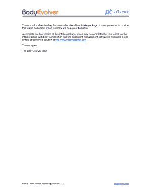 Fitness Client Intake and Waiver Form