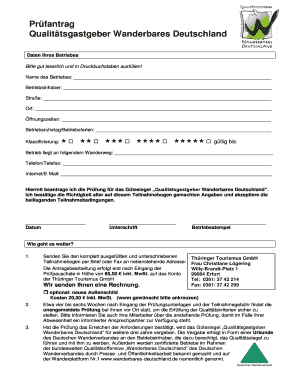 Immigration property inspection report template - Qualittsgastgeber Wanderbares Deutschland - fachpublikum thueringen-tourismus