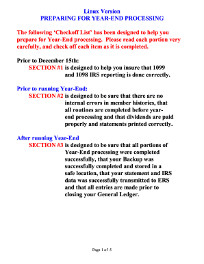 Year-End Procedures Checkoff List