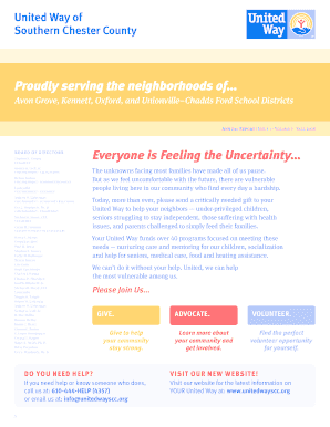 United Way Annual Report and Volunteer Sign-Up Form