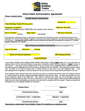 Direct Debit Authorization Agreement