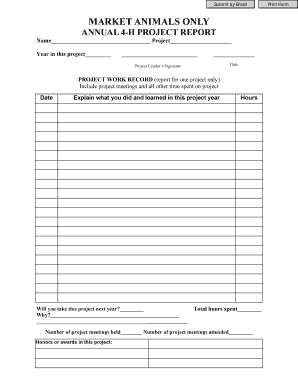 4-H Market Animals Annual Project Report