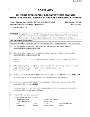 Form ADV Investment Adviser Registration
