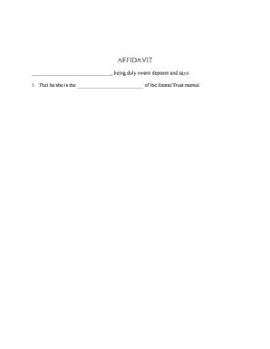 Affidavit for Federal Estate Tax Exemption