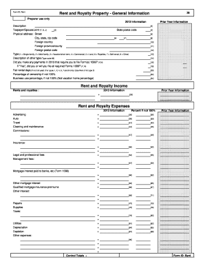 Rent and Royalty Property Tax Form