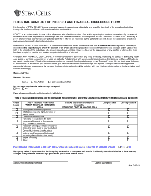 Conflict of Interest Disclosure Form