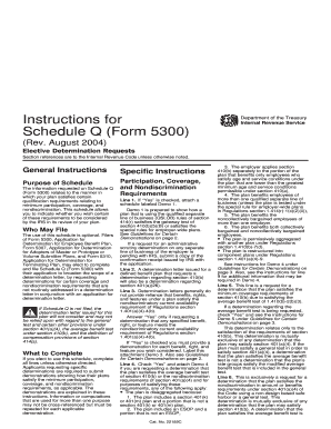 Schedule Q (Form 5300) Instructions