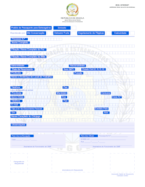 Pedido de Passaporte para Estrangeiros