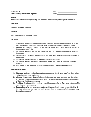 Life Science 7 Lab Activity