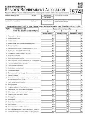 Oklahoma Resident Nonresident Allocation Form