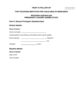 School Principal's Questionnaire