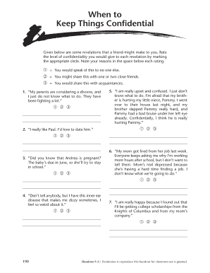 Confidentiality Rating Form