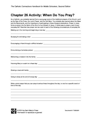 Catholic Connections Handbook Activity