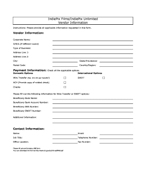 Vendor Information Form
