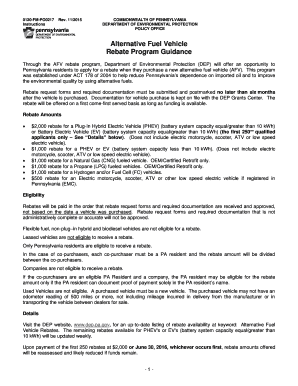 Pennsylvania Alternative Fuel Vehicle Rebate Form
